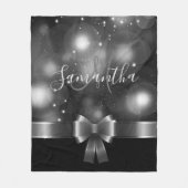 Schwarz-Weiß-Band Fleecedecke (Vorderseite)