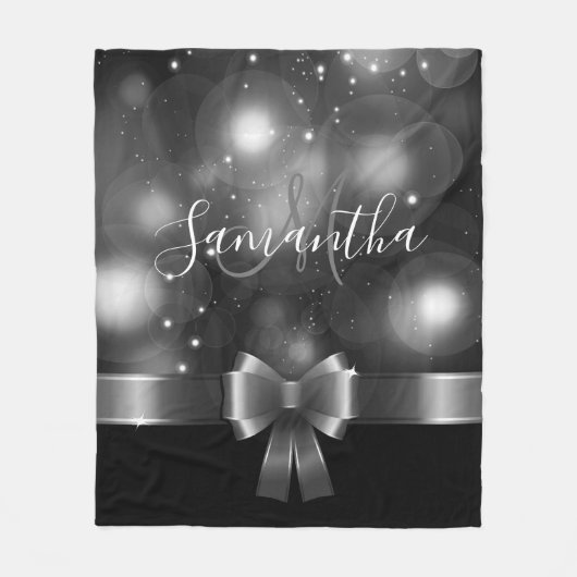 Schwarz-Weiß-Band Fleecedecke (Vorderseite)