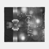 Schwarz-Weiß-Band Fleecedecke (Vorderseite (Horizontal))