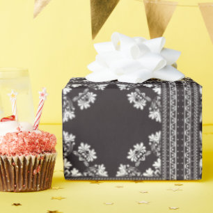 Schwarz-Weiß-Bandanna-Design-Umschlagpapier Geschenkpapier