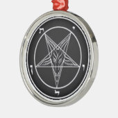 Schwarz-Weiß-Baphomet Premium Runde Ornamente (Links)