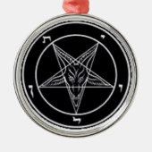 Schwarz-Weiß-Baphomet Premium Runde Ornamente (Vorne)