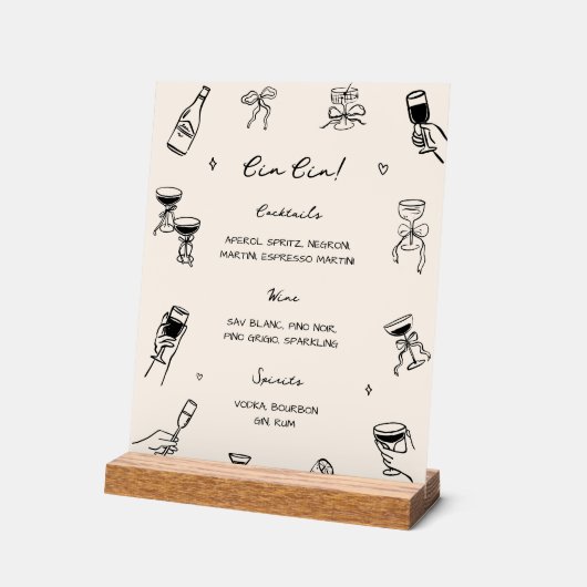 Schwarz-Weiß-Bar Acrylschild (Winkel)