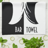 Schwarz-Weiß-Bar Geschirrtuch (Gefaltet)