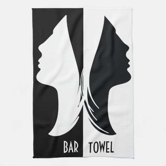 Schwarz-Weiß-Bar Geschirrtuch (Vertikal)