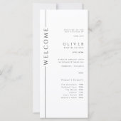 Schwarz-Weiß-Bar Mitzvah-Programmkarte - Zeitplan (Vorderseite)