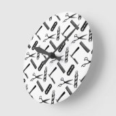 Schwarz-Weiß-Barber-Pole-Muster Runde Wanduhr (Winkel)