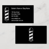Schwarz-Weiß-Barber-Visitenkarte Visitenkarte (Vorne/Hinten)