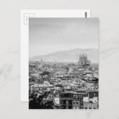 Schwarz-Weiß-Barcelona Postkarte (Vorne/Hinten)