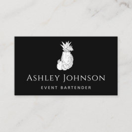 Schwarz-Weiß-Barkeeper Tropischer Exotik-Cocktail Visitenkarte