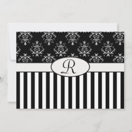 Schwarz-Weiß-Barock Einladung