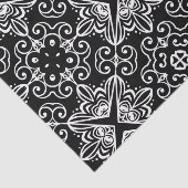 Schwarz-Weiß-Barock-Gotische Mosaikmuster Seidenpapier (Ausschnitt)