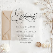 Schwarz-Weiß-Barock-Hochzeit Acryleinladungen