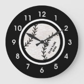 Schwarz-Weiß-Baseball-Acryl-Wand-Uhr Große Wanduhr (Vorderseite)