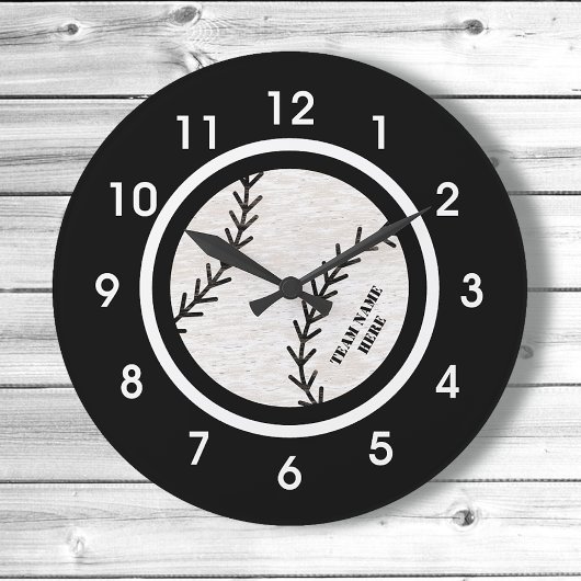 Schwarz-Weiß-Baseball-Acryl-Wand-Uhr Große Wanduhr