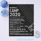 Schwarz-Weiß-Baseball-Bat, Baseball-Camp-Werbung Flyer (Einzeln)