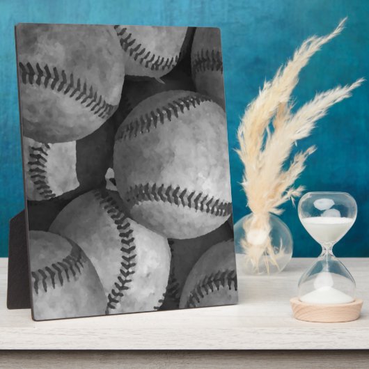 Schwarz-Weiß-Baseball Fotoplatte (Seite)