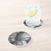 Schwarz-Weiß-Baseball Getränkeuntersetzer (Seite)