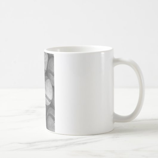 Schwarz-Weiß-Baseball Kaffeetasse (Rechts)