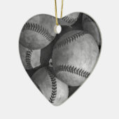 Schwarz-Weiß-Baseball Keramik Ornament (Links)