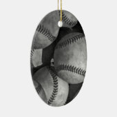 Schwarz-Weiß-Baseball Keramikornament (Rechts)