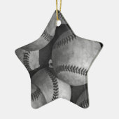 Schwarz-Weiß-Baseball Keramikornament (Links)