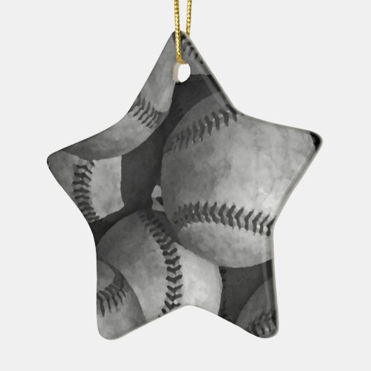 Schwarz-Weiß-Baseball Keramikornament (Links)