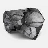 Schwarz-Weiß-Baseball-Krawatte Krawatte (Gerollt)