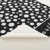 Schwarz-Weiß-Baseball-Kugelmuster Personalisiert Sherpadecke (3/4)