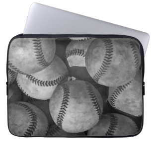 Schwarz-Weiß-Baseball Laptopschutzhülle