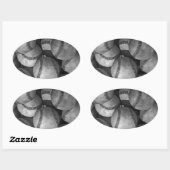 Schwarz-Weiß-Baseball Ovaler Aufkleber (Blatt)