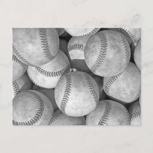Schwarz-Weiß-Baseball Postkarte (Vorderseite)