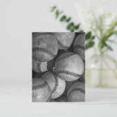Schwarz-Weiß-Baseball Postkarte (Stehend Vorderseite)