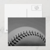 Schwarz-Weiß-Baseball Postkarte (Vorne/Hinten)