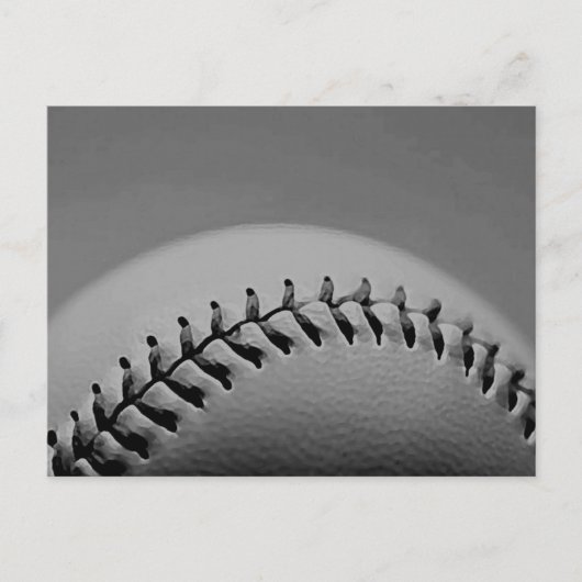 Schwarz-Weiß-Baseball Postkarte (Vorderseite)