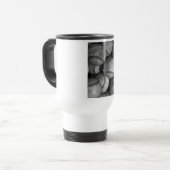 Schwarz-Weiß-Baseball-Reise-Mug Reisebecher (Vorderseite Links)