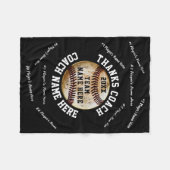 Schwarz-Weiß, Baseball-Trainer-Keule-Knöchel Fleecedecke (Vorderseite (Horizontal))