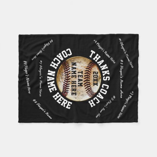 Schwarz-Weiß, Baseball-Trainer-Keule-Knöchel Fleecedecke (Vorderseite (Horizontal))