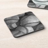 Schwarz-Weiß-Baseball Untersetzer (Linke Seite)