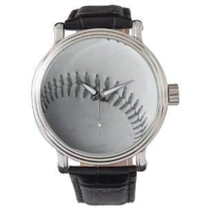 Schwarz-Weiß-Baseballstiche Armbanduhr