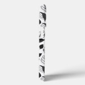 Schwarz-Weiß-Basil-Blätter Herb-Pflanze-Muster Case-Mate iPhone Hülle (Rückseite / Rechts)