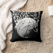Schwarz-Weiß-Basketball-Artwork Kissen (Decke)