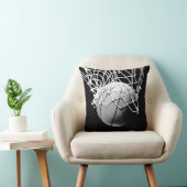 Schwarz-Weiß-Basketball-Artwork Kissen (Stuhl )