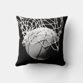 Schwarz-Weiß-Basketball-Artwork Kissen (Rückseite)