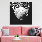 Schwarz-Weiß-Basketball-Artwork Leinwanddruck (Insitu (Wohnzimmer))