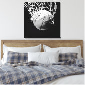 Schwarz-Weiß-Basketball-Artwork Leinwanddruck (Insitu (Schlafzimmer))
