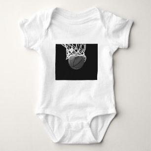 Schwarz-Weiß-Basketball Baby Strampler