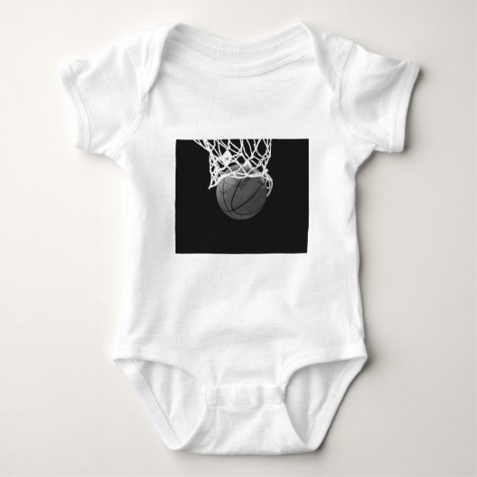 Schwarz-Weiß-Basketball Baby Strampler (Vorderseite)