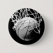 Schwarz-Weiß-Basketball Button (Vorderseite)
