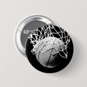 Schwarz-Weiß-Basketball Button (Vorne & Hinten)